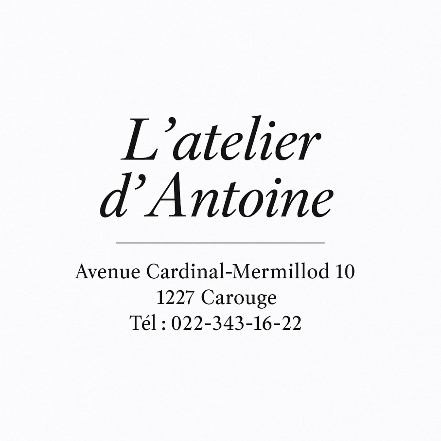 L'atelier d'Antoine